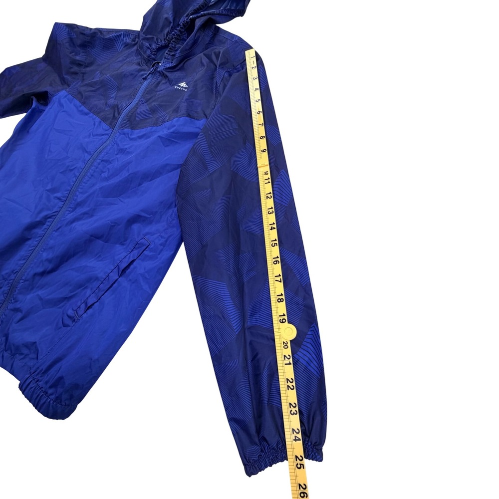 Decathlon Quechua Windbreaker Jacket Men XS Blue Geometric Full Zip Lightweight - Picture 12 of 12